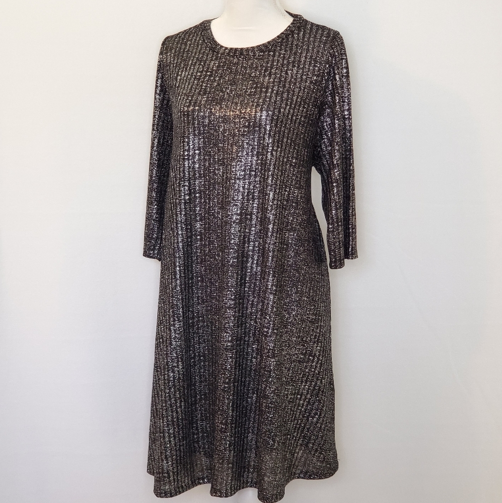 Black and Silver Swing Dress